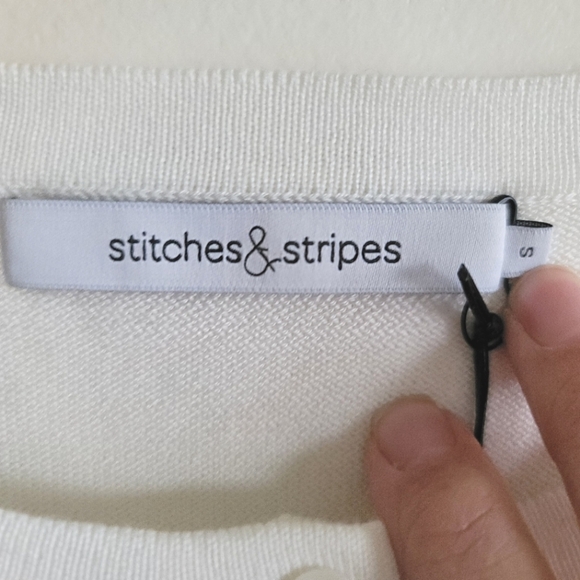 Stitches & Stripes ( Anthro),‎ Striped Sweater, Cream/Navy/Pink, Size Small, NWT - Picture 5 of 5